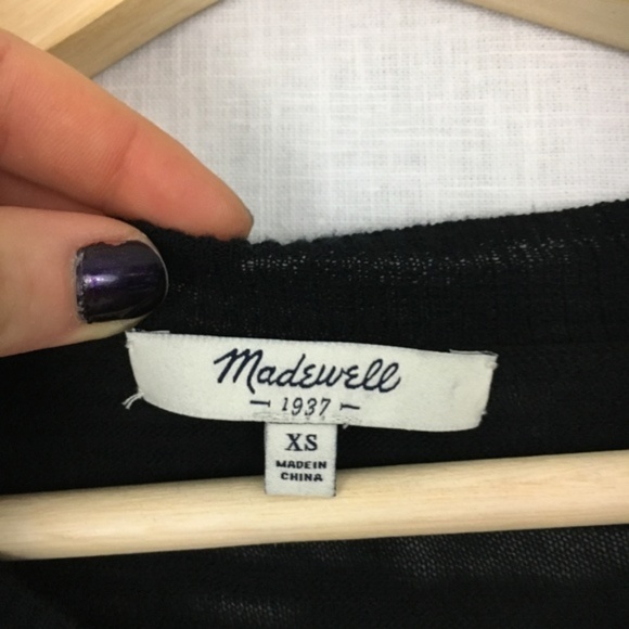 Madewell Peach & Black Wide Stripe Cotton Sweater - Picture 5 of 8